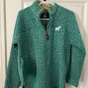 Puppie Love Green Sherpa Quarter-Zip Hoodie